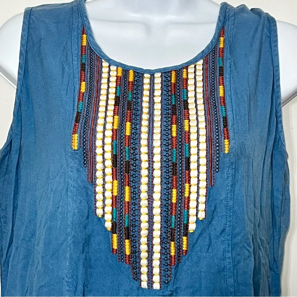 Parsley & Sage‎ Dress M Aztec Southwest Sleeveless Summer Hippie Lightweight - Picture 2 of 6